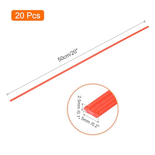 MECCANIXITY 20pcs 20 Inch Plastic Welding Rods PP Welding Strips Welder Rods for Car Bumper, Kayak Repair, Plastic Welder, Red - color: Red, size: 20 Inch