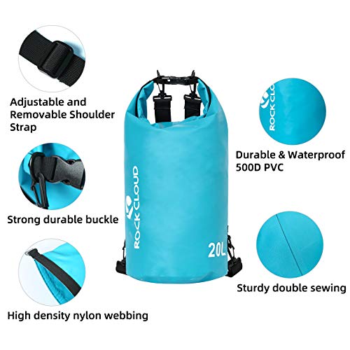 ROCK CLOUD Dry Bag Waterproof 30L Dry Sack for Kayaking Rafting Boating Beach Surfing Swimming Canoe Camping Hiking Fishing Ski, Black - color: Black, size: 30L