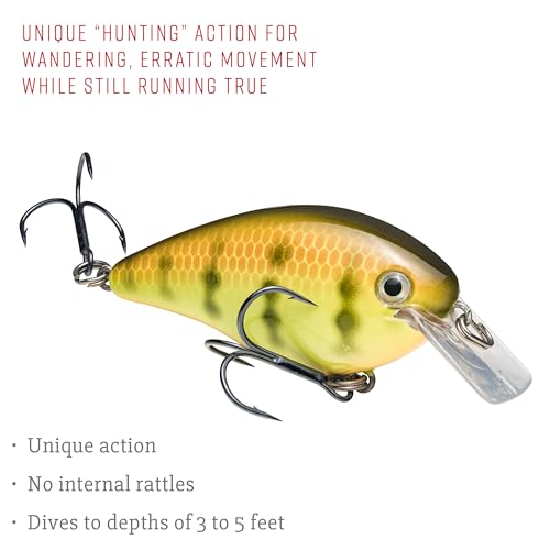 Strike King KVD 1.5 Hard Knock Fishing Lure, 3/8 oz, 3D Lifelike Eyes - color: 650 - Chartreuse Perch, size: 1.5-Ounce