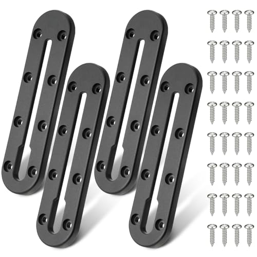 Mellbree Kayak Track, 7Inch Kayak Rail Mount Kayak Low Profile Track for Fishing Rod Holder, Fish Finder, Cup Holder, Anchor Cleats 4Pack - size: 7 inch - 4pcs