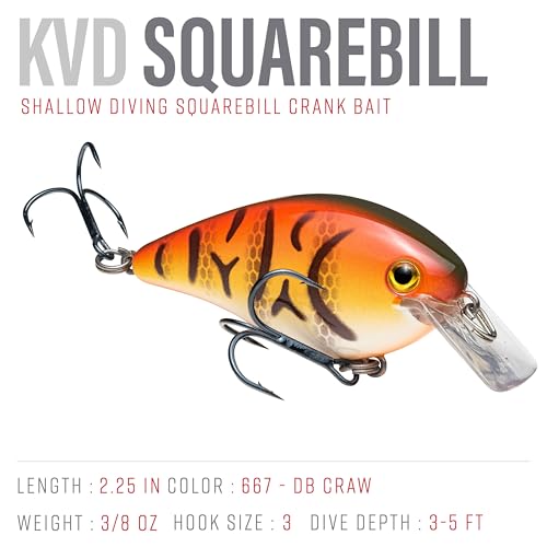 Strike King KVD 1.5 Hard Knock Fishing Lure, 3/8 oz, 3D Lifelike Eyes - color: 667 - DB Craw, size: 1.5-Ounce
