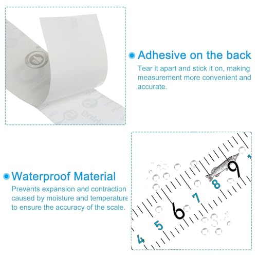 Fishing Ruler for Boat Self-Adhesive Fish Measuring Decals (3 Pack) 51" Waterproof Self Adhesive Measuring Ruler Tape (Transparent) - color: Transparent