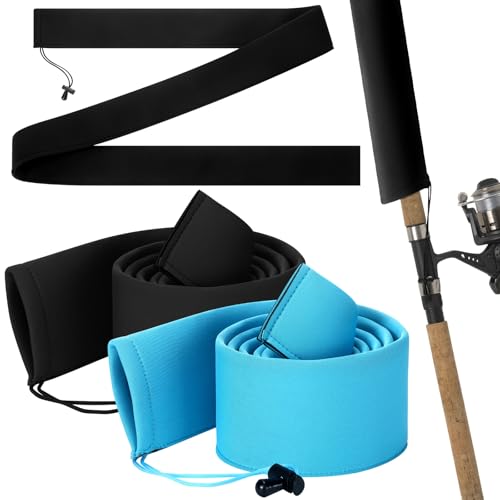 VioraWhite 2 Pcs 69 Inches Neoprene Fishing Rod Sleeves Floating Fishing Pole Cover for Casting Pole Lightweight Rod Socks for Storage and Transport,UV Resistant,Protection Solution