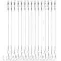 Circle Hooks Rigs Saltwater Fishing Leader Wire, 20pcs Circle Hooks with Steel Wire Leaders Catfish Rig for Bass Surf Fishing Striper Snapper Flounder - size: 4/0-20Pack