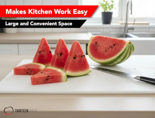 Commercial Grade Plastic Cutting Board 18 x 12 x 1/2 Thick High Density White Poly, NSF Certified and Dishwasher Safe for Food Service - color: White
