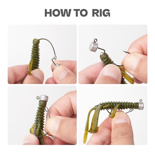 20Pack Weedless Ned Rig Jig Heads with Molded Bait Keeper System – Mushroom Head for Weedless Finesse Bass Fishing 1/16 1/8 3/16 1/4oz - color: Natural, size: Assorted - Assorted - 20Pack