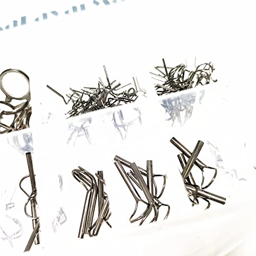 Kalavarma Fly Fishing Rod Repair Guide Kit Classic Fly Rod Wire Loop Fly Tops Sliver,Black,Gun Smoke Color - color: White