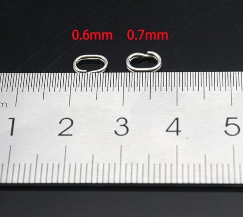 100Pcs Fishing Split Rings Stainless Steel Fishing Oval Split Rings Swivel Snap Carp Fishing Tackle Chain Connector Heavy Duty Split Rings Size Wire Diameter Terminal Tackle and Accessories 0.7mm
