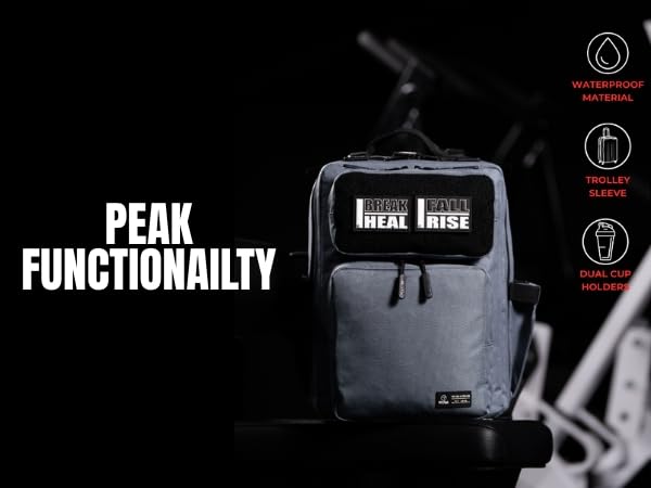 WOLFpak 15L Slim Tactical Gym Backpack - Durable 1000D Waterproof Oxford Material | Minimalist Daypack w/Laptop Pocket & Dual Cup Holders | Great for Travel & EDC | (Alpha Black White Accents) - color: Black With White Accents