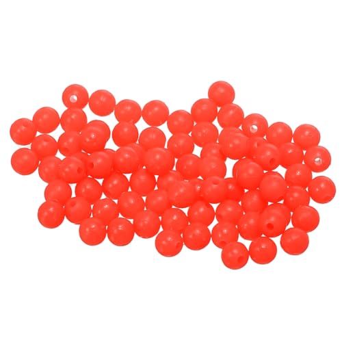 Fishing Beads Glow Hard Plastic Fishing Bait Eggs Lure Rigs Accessories, Fit for Saltwater Freshwater - Round - color: Red, size: 6 mm