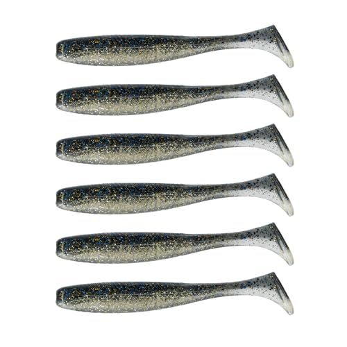 6th Sense – Divine Swimbait Soft Paddle Tail Swimbait Bass Fishing Lure, Made in USA - color: Flash Gill, size: 3.8in (6/pk)
