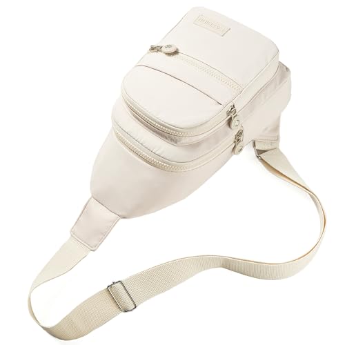 Banelu Small Sling Backpack Crossbody Bags for Women Men, Small Sling Bag Cross Body Bag Fanny Packs Crossbody Purses - Beige - color: C Beige