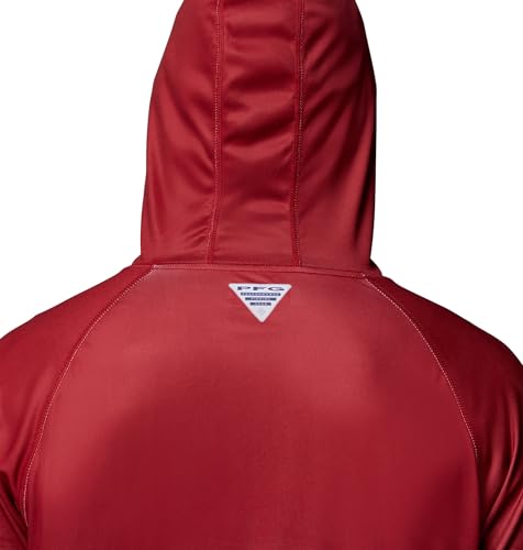 Columbia Men's Collegiate Super Terminal Tackle Hoodie - color: Ark - Red Velvet/Columbia Grey, size: X-Large