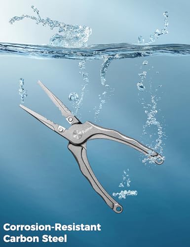 Fishing Pliers,Carbon Steel Fishing Tools,Corrosion Resistant Fishing Gear, Multitool for Saltwater - color: 6IN