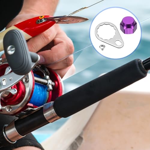 Fishing Reel Screw Nut Caps, Right Handle Knob Locking Plate Nut Replacement Parts - color: Purple, size: M8