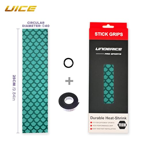 UICE Hockey Sticks Grip,Replacement for Ice Hockey Sticks Tape, Fits Adult and Kids,Easy Install, Durable, Ideal Team Swag, Clean Non-tack,Fish Scale Pattern - color: green