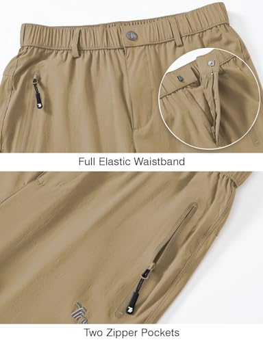 Rdruko Women's Hiking Pants Lightweight Quick Dry Water Resistant Outdoor Travel Fishing Pants with Pockets - color: Khaki, size: XX-Large