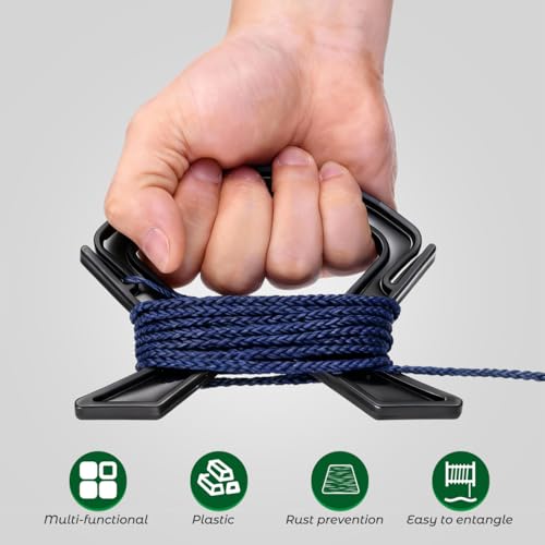Garneck 10PCS Small Rope Winder: Black String Light Storage Reel Cord Reel Wire Storage Wrap for Extension Cord Holder Plastic Winding Clip for Home Office Garage Rv Workshop - size: 13x9.9cm
