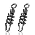 AGOOL Fishing Swivels Snaps Barrel Swivels Corkscrew Snaps Swivels Fishing Tackle Stainless Steel Saltwater Freshwater Fishing Leader Lure jigs Line Connector - size: 4# - 40pcs