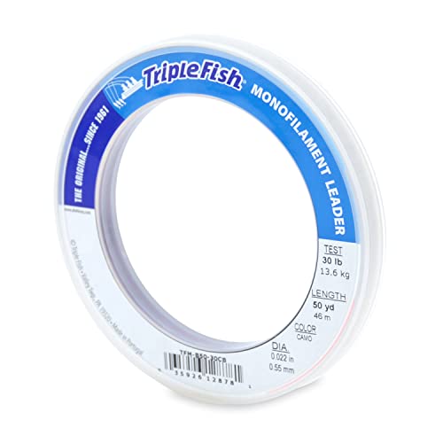 Triple FishMonofilament Leader - color: Camo, size: 0.022 in x 50 yd
