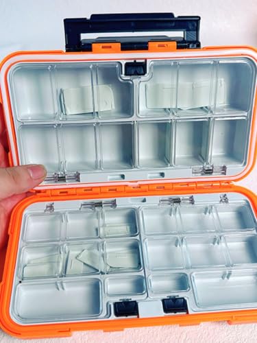 Waterproof Fishing Tackle Box, Floating Storage, Double-Sided Lure Box with Adjustable Dividers, Jewelry Organizer Making Kit Container for Earring Tool, Hook Beads Storage. - color: Green Large