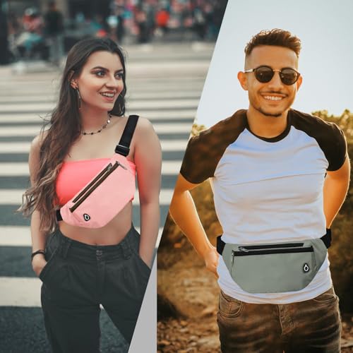 Fanny Pack for Women Men,Crossbody Fanny Pack Water Resistant Sports Waist Bag Pack, Belt Bag for Travel Hiking Running - color: 1pack-lightgrey