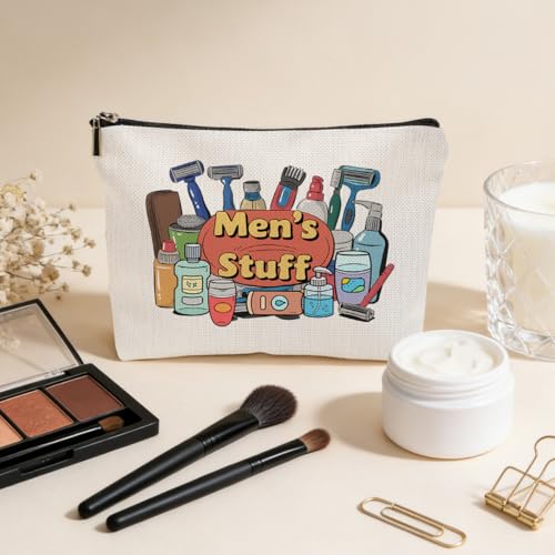 JIUWEIHU Men's Stuff Makeup Bag, Funny Grooming Cosmetic Bags Travel Organizer Bag Zipper Pouch, Christmas Birthday Gifts for Friend, Skincare Organizer Gift for Him - color: Multicolor 0059