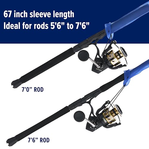 Penn® Premium Fishing Rod Sleeve, 67 in., Lightweight and Extremely Durable Woven Nylon PET Fishing Rod Cover, Reinforced Tip, Easy-Close Drawstring