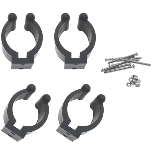 4 PCS Fishing Rod Storage Clip Plastic Fishing Pole Holder Black Fishing Rod Rack Clamp with Screws and Nuts for Fishing Rod or Billiard Cue