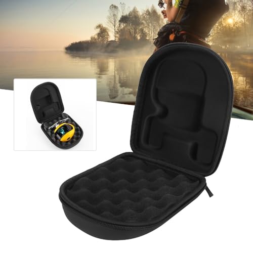 Reel Case – EVA Hard Shell Cover with Sponge Lining, Water proof Storage for Right-Hand Fishing Reels, Travel Protective Pouch (16x14.3x7cm, Black)‌