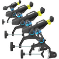 Upgraded Fishing Rod Holder with Button-Lock 360° Dual Rotation,Universal Silicone Strap & Enlarged V-Clamp Fits Round/Square Tubes,Secure Adjustable Boat Fishing Gear for All Rod