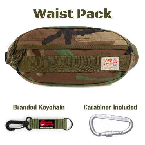 Rough Enough Tactical Fanny Pack for Men Crossbody Waist Bag for Hunting Fishing Hiking Travel Army Green Camo Cordura