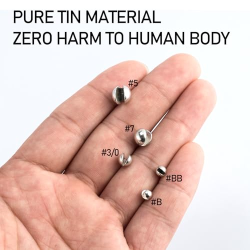 Dr.Fish 100 Pack Tin Split Shot Sinkers, Non Toxic Fishing Weight, Enviornmental Lead-Free Fly Fishing Line Sinkers Freshwater Saltwater Terminal Tackle - size: #7(1/24oz)-100PCs