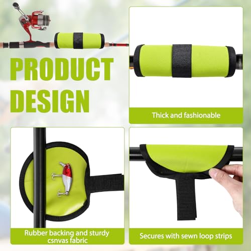 8 Pack Fishing Lure Covers，Lure Wraps for Fishing Rod，Fishing Hook Bait Covers - color: Lemon Green