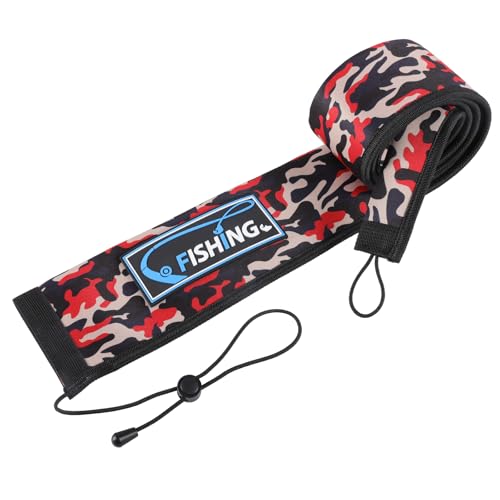 Lightproof Neoprene Fishing Rod Sleeve - Fishing Rod Cover for Storage & Transportation - Puncture Resistant Rod Sock for Casting, Trolling, Spinning Rods - color: Red Camo, size: 25"