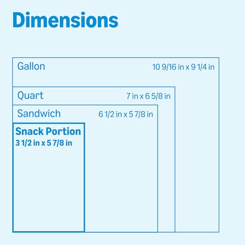 Amazon Basics Portion Snack Bags, Double Zipper Seals in Freshness, 3.5" x 5.9", 100 Count - size: Portion (100 Count) (Pack of 1)
