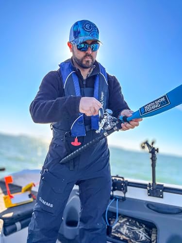 Premium Neoprene Fishing Rod Sleeve – Floating, Puncture Resistant, Labeled Protective Sock for Casting, Spinning, Trolling Fishing Rods - color: Topo, size: 75", style: Casting/Trolling