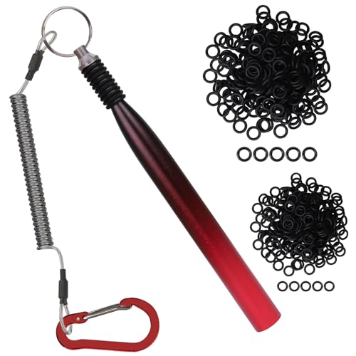 TRUSCEND Gradient Fishing Wacky Rig Tool with Silicone O Rings 210Pcs for 3"-4" and 5"-7" Fishing Worm Lures, Ultra-Smooth Downriggers Tube for Easy Installation and Great Protection of Stick Bait N1 - color: Gradient Red