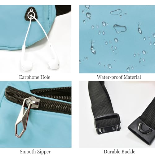 Fanny Pack for Women Men,Crossbody Fanny Pack Water Resistant Sports Waist Bag Pack, Belt Bag for Travel Hiking Running - color: 1pack-greyblue