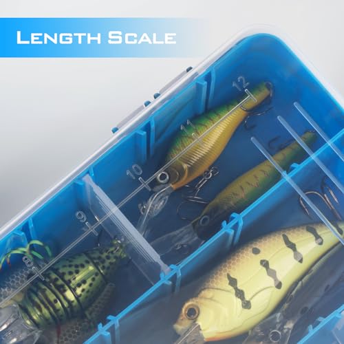 KastKing Tackle Boxes, Plastic Box, Plastic Storage Organizer Box with Removable Dividers - Fishing Tackle Storage - Box Organizer - 2 Packs /4 Packs Tackle Trays - Parts Box - color: Blue Camouflage, size: 3700(4Pack)