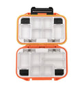 Waterproof Fishing Lure Box Spoon Hooks Baits Storage Tackle Box Containers for Casting Fishing Fly Fishing,Large/Medium/Small Lure Case - color: Orange-Small