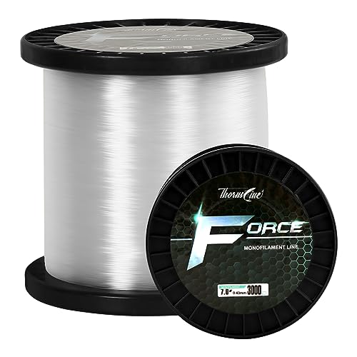 Force Monofilament Fishing Line, Heavy Duty Strong Mono Fishing Wire, Clear Nylon Leader Line - color: ICE Clear, size: 0.12mm/2lb/3000yd