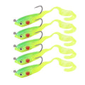 Soft Fishing Lures, 5Pcs Artificial Soft Baits Jig Head Soft Swimbaits with Hook for Saltwater/Freshwater Fishing - color: SO050-1