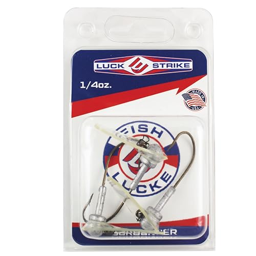 Luck E Strike Original Scrounger Jig Head - Creates Realistic Swimming Action to Soft Plastic Fishing Baits - size: 1/4 OZ, style: 2/0 Hook