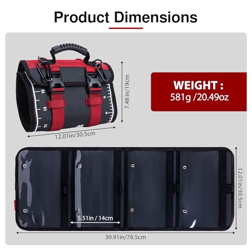 Goture Roll-Up Waterproof Saltwater Lure Bag Fishing Tackle Wrap | Dual-mode tactical suspension system for backpacks or boat rails, ensuring instant hands-free gear access and mobility