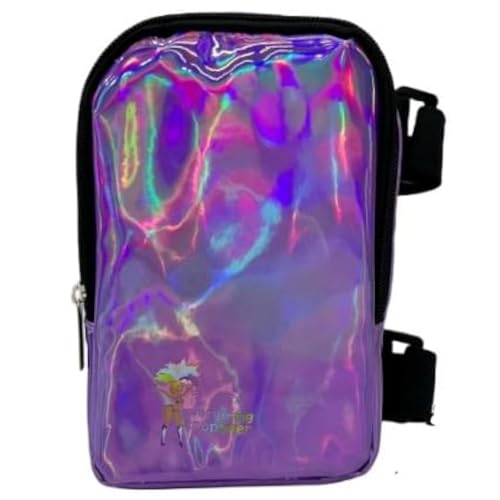 Holographic Thigh Bag | Leg Harness for Women | Outdoor Waist Pouch | Carnival Hiking Travel Fanny Pack with Adjustable Straps | Purple - color: Purple