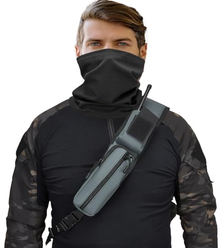 Tactical Sling Crossbody Bag Holster Shoulder Backpack 15L Water Bottle Holder Radio Pouch 6 Elastic Slots for Men Women Hiking Hunting Shooting - color: Gray Grey