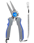 Booms Fishing Pliers Hook Remover: 8.1" Angled Carbon Steel Fish Pliers for Saltwater - Fishing Line Cutter with Lanyard - Braided Cutters & Crimper with Safety Lock, Multi-Function Gear for Men, F09 - style: 8.1" fishing pliers