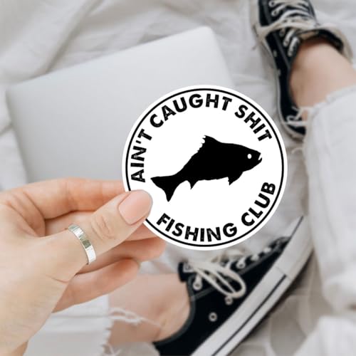 3pcs Ain't Caught Shit Fishing Club Sticker, Fishing Club Sticker Gifts for Fisherman, Anglers, Fisherman Stickers Waterproof Vinyl for Boat, Tackle Box, Cooler, Water Bottle, Helmet - color: Fishing 1, size: 2in