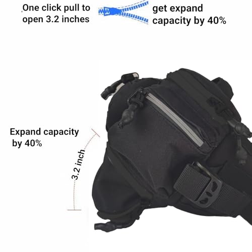 Fanny Pack for Men Women with Reflective Stripe, Concealed Casual Waist Bag with Adjustable Belt for Cycling Hiking Fishing Camping Travel (black) - color: Black